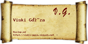 Viski Géza névjegykártya