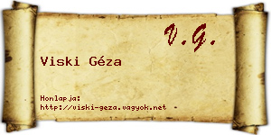 Viski Géza névjegykártya